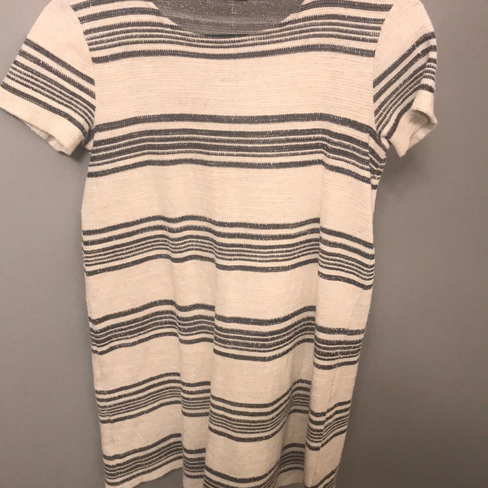 Black and white striped dress